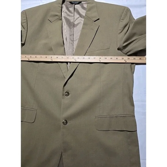 Jos A Bank Mens Sport Coat Blazer Suit Jacket Tan Wool 46L Notch